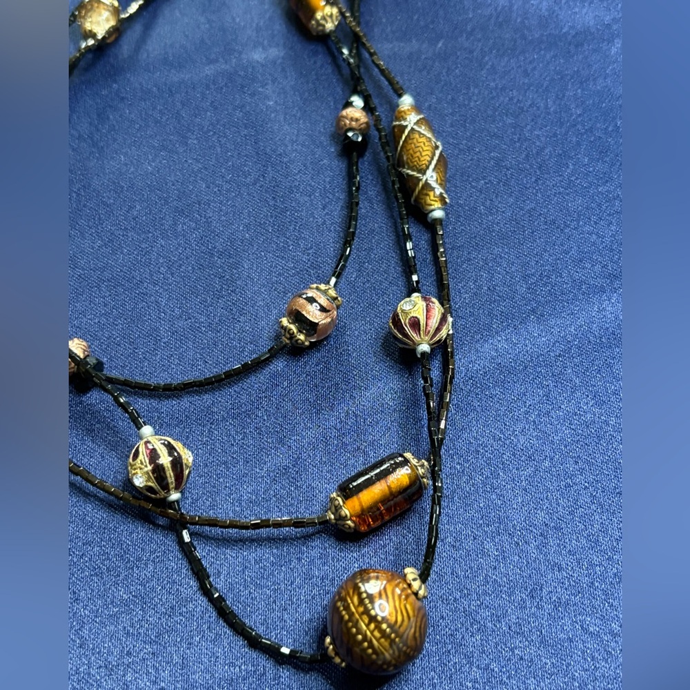 🤩CHICO’s Signed Multi-Strand Layered Bead Necklace, 24” - Picture 3 of 5